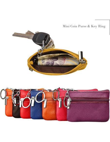 Monedero de cuero genuino negro Hibate HD-015-BLK pequeño Monedero de cuero genuino negro Hibate HD-015-BLK pequeño