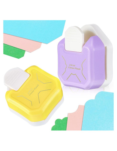 Perforador de Esquinas 3 en 1 Gersoniel - 2 Pcs para Scrapbooking