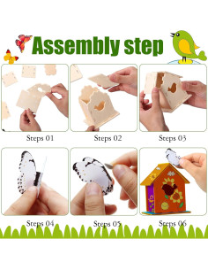 Kits de Casa de Aves DIY Sawysine - 48 Piezas de Madera 2