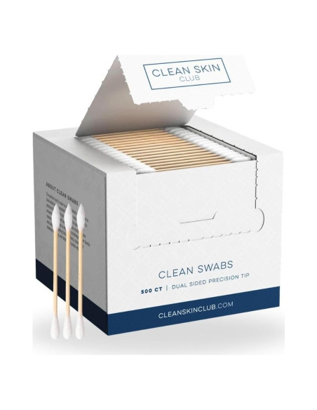 Clean Skin Club Clean Swabs 500 Unidades Biodegradables Algodón Orgánico Clean Skin Club Clean Swabs 500 Unidades Biodegradables Algodón Orgánico