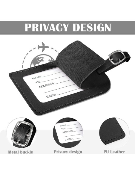Funda de Pasaporte y Etiqueta de Equipaje COSHAYSOO Negra Funda de Pasaporte y Etiqueta de Equipaje COSHAYSOO Negra