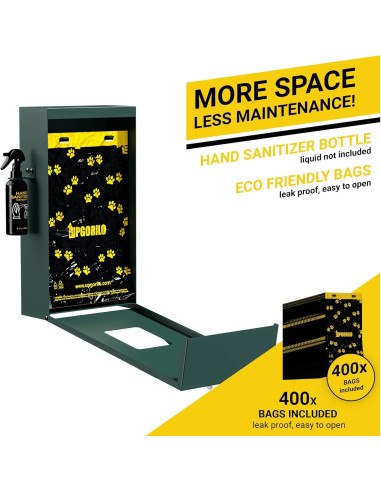 Dispensador de bolsas para desechos de perro UPGORILO con desinfectante