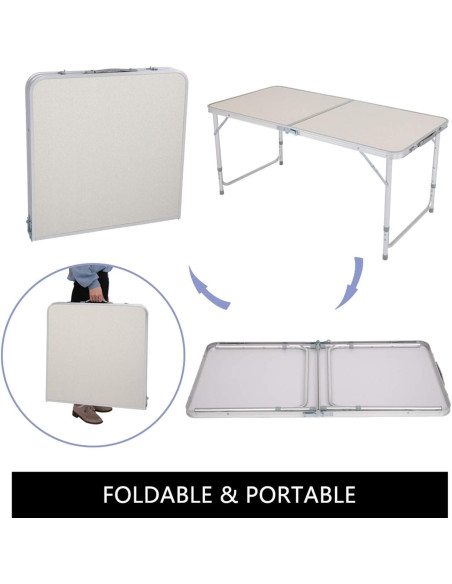 Mesa Plegable Camping Kcelarec 120x60 cm Ajustable Mesa Plegable Camping Kcelarec 120x60 cm Ajustable