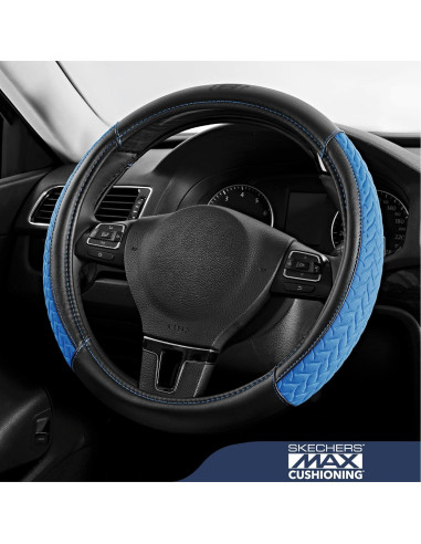 Funda de Volante Skechers de Cuero Azul 37-38 cm Antideslizante