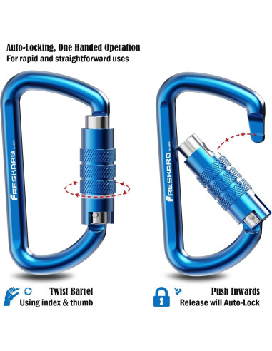 Mosquetón FresKaro FK-1808TN 3cm Aluminio 12kN 3pcs
