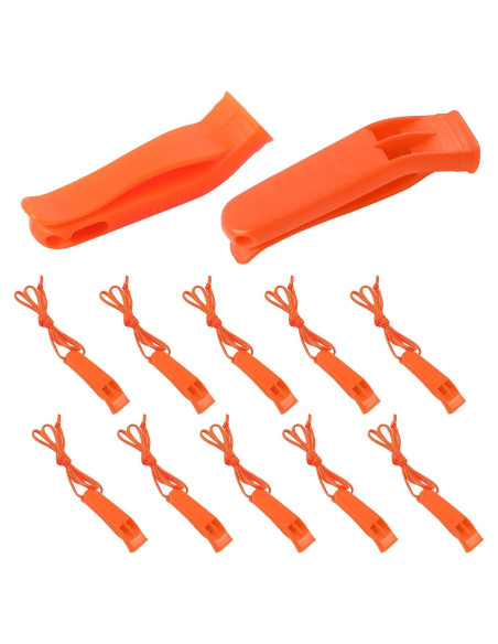 Silbatos de Seguridad AUGSUN 10 Pcs Naranja con Cordón Silbatos de Seguridad AUGSUN 10 Pcs Naranja con Cordón
