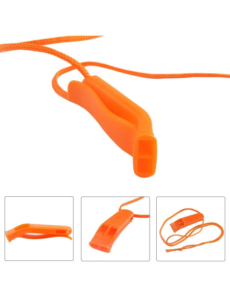 Silbatos de Seguridad AUGSUN 10 Pcs Naranja con Cordón Silbatos de Seguridad AUGSUN 10 Pcs Naranja con Cordón