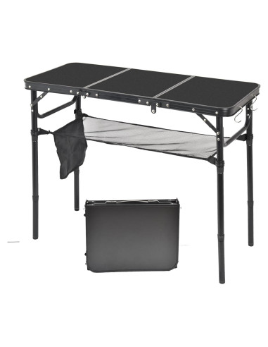 Mesa de Camping Plegable Geastsheng G-60x40 Ajustable Negra