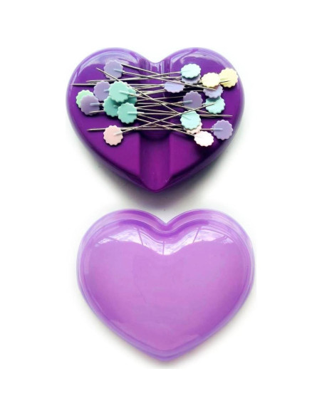 Almohadilla Magnética Bequilter Corazón con 10 Alfileres Flor Almohadilla Magnética Bequilter Corazón con 10 Alfileres Flor