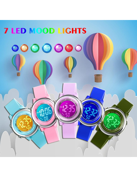 Reloj Deportivo Digital Cofuo para Niños Impermeable LED Reloj Deportivo Digital Cofuo para Niños Impermeable LED