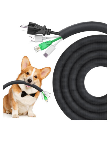 Protector de Cable Flexible UOMTFAI 3m para Mascotas - Negro