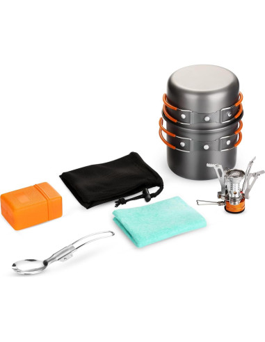 Kit de Cocina para Camping Odoland 6 Piezas Ligero y Portátil
