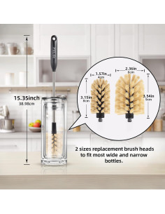Cepillo de Botella 2-en-1 PZLife con Cabeza Desmontable 28 cm 2