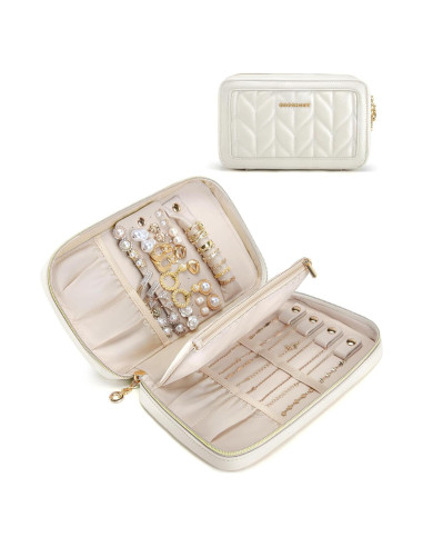 Estuche de Joyería de Viaje BAGSMART Beige 22x13.5 cm