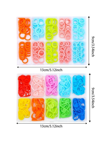 LUNARM 340 Pcs Marcadores de Costura y Clips de Tejer Coloridos