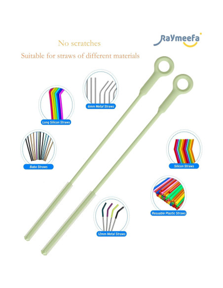 Cepillo Limpiador de Pajitas Raymeefa Silicona Verde 25.4 cm Cepillo Limpiador de Pajitas Raymeefa Silicona Verde 25.4 cm