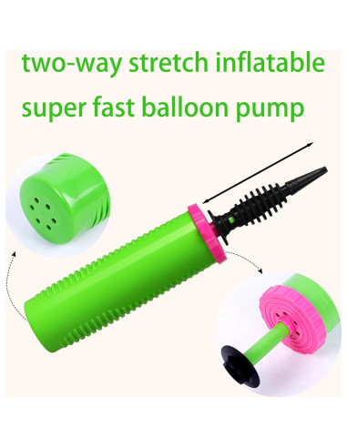 Bomba de globos manual Ouyili verde 2 en 1 con herramienta