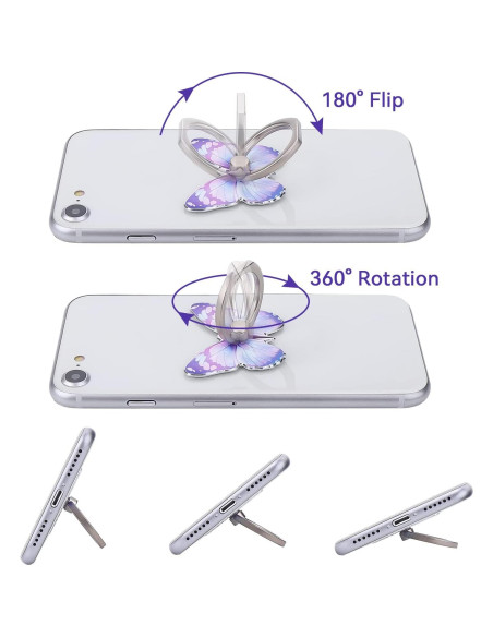 Soporte para Anillo de Teléfono Cobee Mariposa 3 Pcs 360 Soporte para Anillo de Teléfono Cobee Mariposa 3 Pcs 360