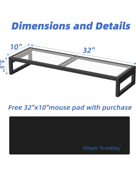 Soporte Elevador Doble para Monitor Simple Trending Vidrio Soporte Elevador Doble para Monitor Simple Trending Vidrio