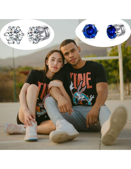 Pendientes Magnéticos Spiritlele 12 Pares con Zirconia Cubica Pendientes Magnéticos Spiritlele 12 Pares con Zirconia Cubica