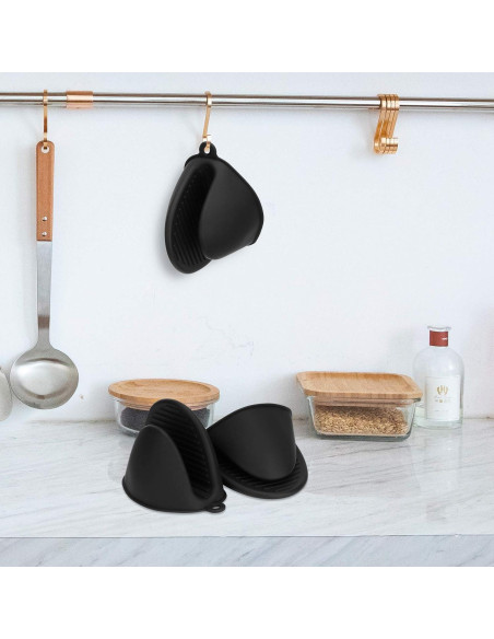 Guantes de Horno de Silicona Tifanso 220C 1 Par Negro Guantes de Horno de Silicona Tifanso 220C 1 Par Negro