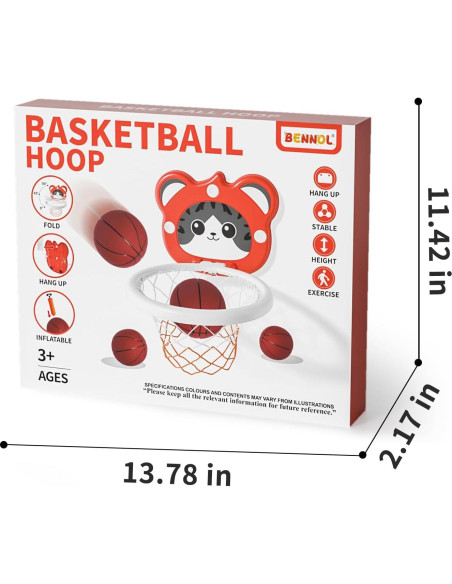 Aro de Baloncesto Mini Bennol 003A-11 con 4 Pelotas para Niños Aro de Baloncesto Mini Bennol 003A-11 con 4 Pelotas para Niños