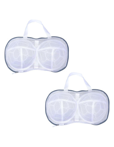 Bolsas de Lavado de Sujetadores Bituinra 2PCS Malla 3D Gris