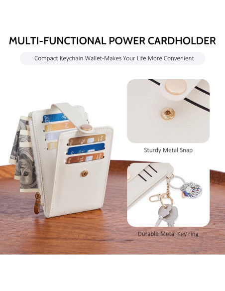 Cartera Slim POIUGOYA para Mujeres con Bloqueo RFID y Llavero Cartera Slim POIUGOYA para Mujeres con Bloqueo RFID y Llavero