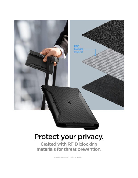 Cubierta de Pasaporte Spigen Life Holder Negro con Bloqueo RFID Cubierta de Pasaporte Spigen Life Holder Negro con Bloqueo RFID