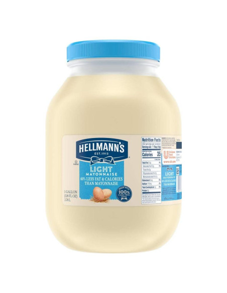 Mayonesa Ligera Hellmann's 3.78L Sin Gluten, 40 Calorías Mayonesa Ligera Hellmann's 3.78L Sin Gluten, 40 Calorías