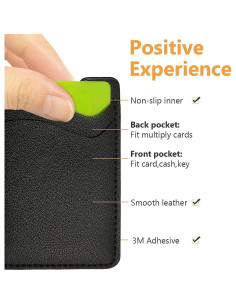 Soporte para Tarjetas de Teléfono Puxnoin - 2 Pack Negro 2