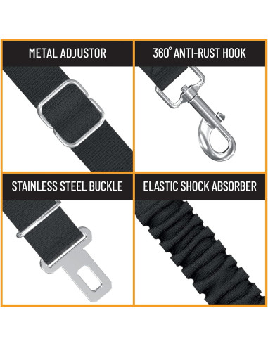Cinturón de Seguridad para Perros Active Pets, Ajustable 53-78 cm