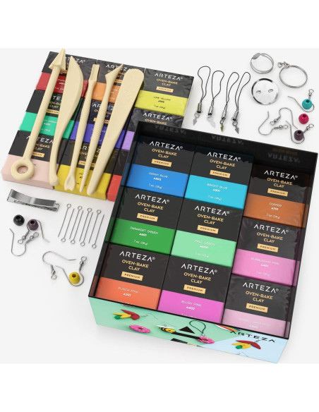 Kit de Arcilla Polimérica ARTEZA 42 Colores + 5 Herramientas Kit de Arcilla Polimérica ARTEZA 42 Colores + 5 Herramientas