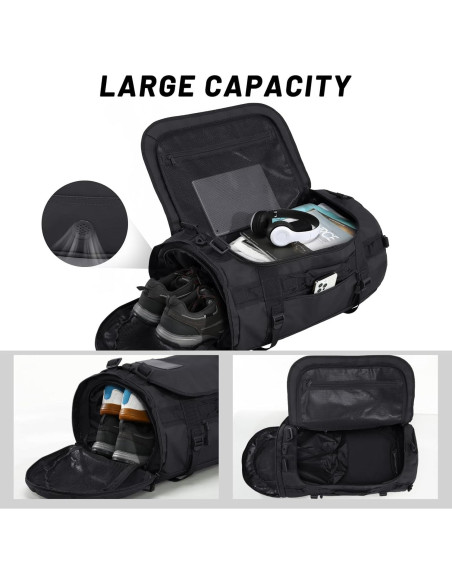 Mochila Duffel MIER 90L Resistente y a Prueba de Agua Negra Mochila Duffel MIER 90L Resistente y a Prueba de Agua Negra
