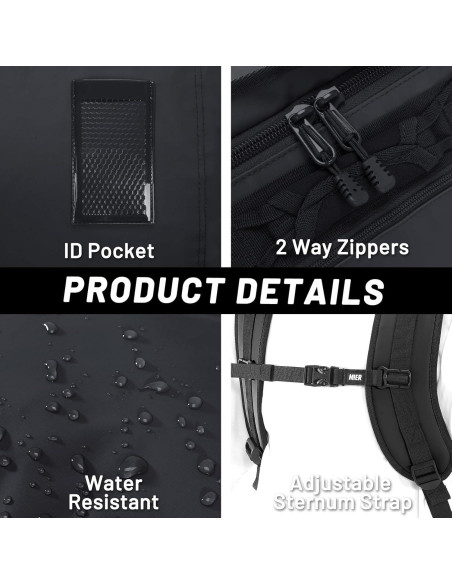 Mochila Duffel MIER 90L Resistente y a Prueba de Agua Negra Mochila Duffel MIER 90L Resistente y a Prueba de Agua Negra