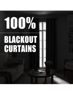 Cortinas Opacas Rutterllow 2 Paneles 106.68x160.02cm Negro 2