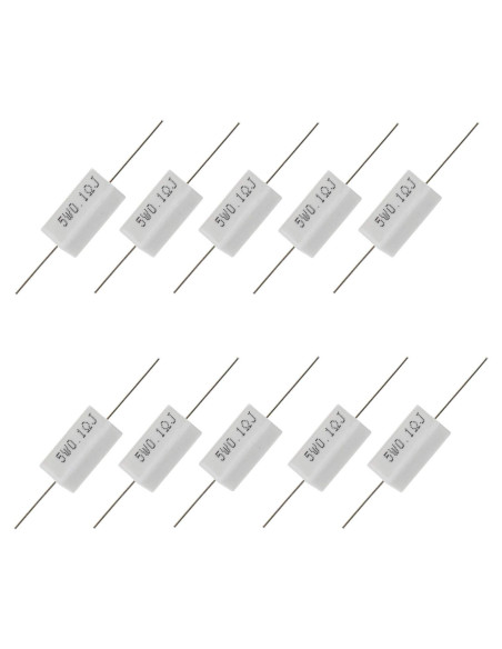 Resistor Cerámico BOJACK 5W 0.1 Ohm - Paquete de 10 Unidades Resistor Cerámico BOJACK 5W 0.1 Ohm - Paquete de 10 Unidades