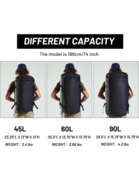 Mochila Duffel MIER 90L Resistente y a Prueba de Agua Negra Mochila Duffel MIER 90L Resistente y a Prueba de Agua Negra