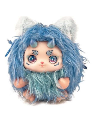 Bolso de Peluche Azul Globebill Mini Billetera 13x13x10cm