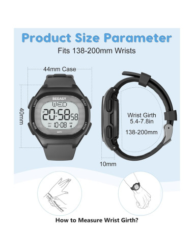 Reloj Digital Infantil Beeasy AW01 5ATM Impermeable Negro