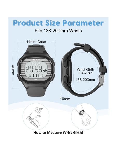Reloj Digital Infantil Beeasy AW01 5ATM Impermeable Negro Reloj Digital Infantil Beeasy AW01 5ATM Impermeable Negro