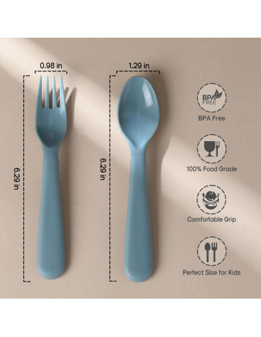 Juego de Utensilios para Niños 12 Piezas POIKSHARK Reutilizables