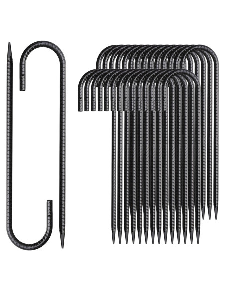 Estacas de Rebar MSWY 30 Piezas 30,48 cm Gancho J Estacas de Rebar MSWY 30 Piezas 30,48 cm Gancho J