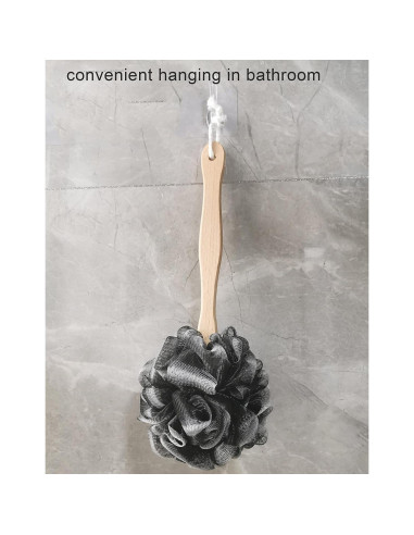 Esponja de Ducha Loofah Arswin con Mango de Madera 38 cm