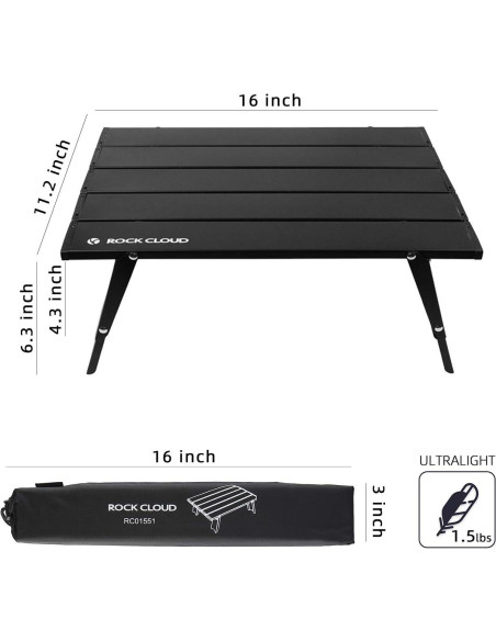Mesa de Playa Plegable ROCK CLOUD Portátil Ajustable 0.68 kg Mesa de Playa Plegable ROCK CLOUD Portátil Ajustable 0.68 kg