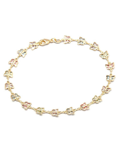 Tobillo de Baguette de Cristal Multicolor Barzel 18K