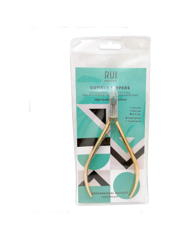 Cortaúñas Profesional Rui Smiths, Acero Carbono, 6mm, Baño Oro