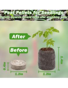 Pellets de Turba Comprimida ZeeDix 30mm 50 Pcs para Plantas 2