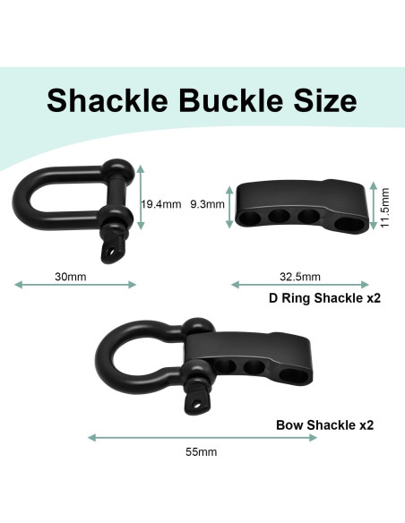 4 Piezas de Hebilla de Eslinga de Paracord CooBigo Ajustable 4 Piezas de Hebilla de Eslinga de Paracord CooBigo Ajustable