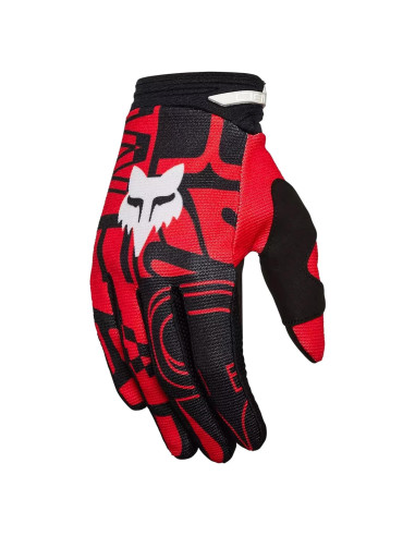Guante de Motocross Fox Racing Yth 180 Rojo Fluorescente Mediano